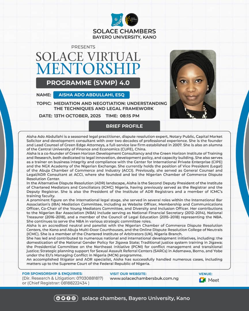 Read more about the article SOLACE VIRTUAL MENTORSHIP PROGRAMME (SVMP) 4.0